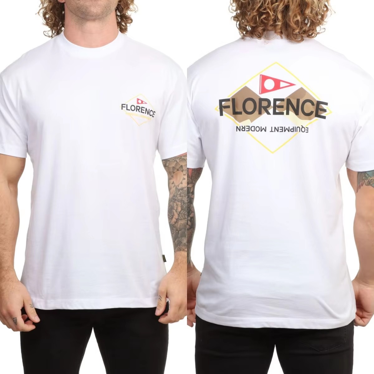 Streetwear Brand Graphics - T-shirt graphique en coton Diamond Flag
