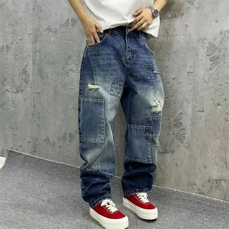 Streetwear Brand Jeans - Jeans de marque à empiècements, mode