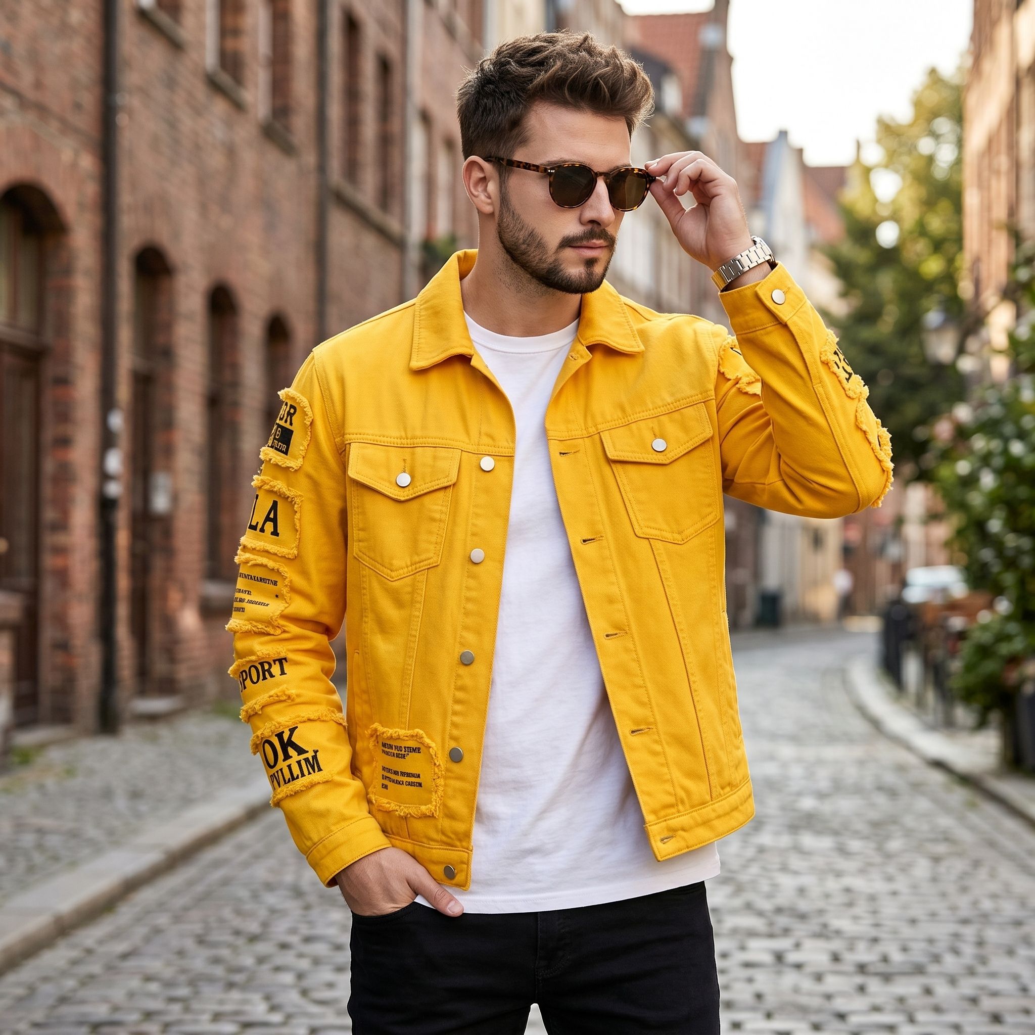 Streetwear Brands - Veste en jean pour hommes, style