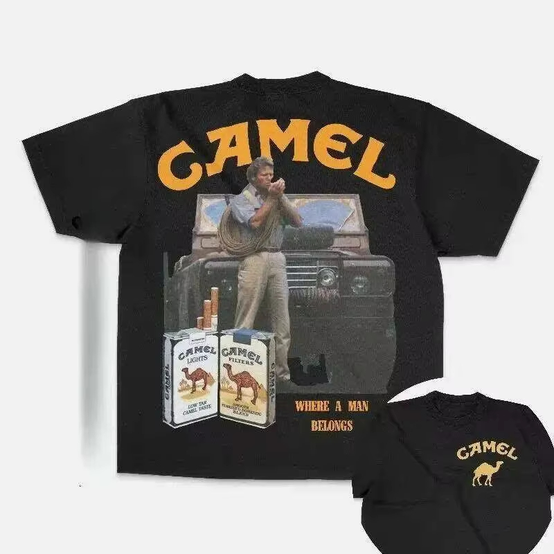Streetwear Brand Graphics - T-shirt vintage publicitaire classique Camel, tendance,