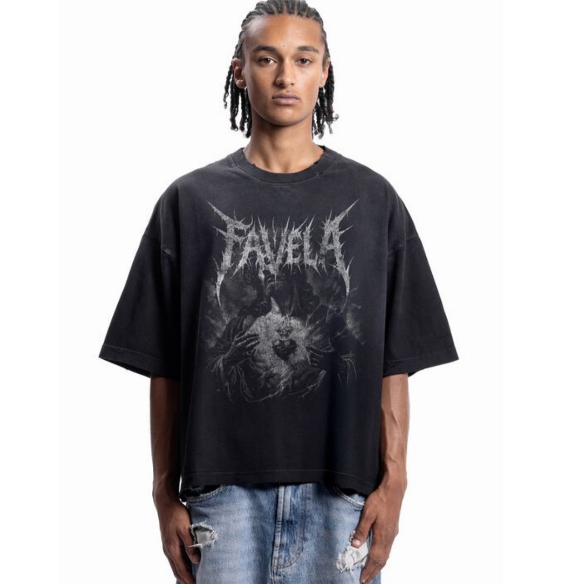 T-shirt en coton avec motif Sa - Streetwear Brand Heart avis et prix